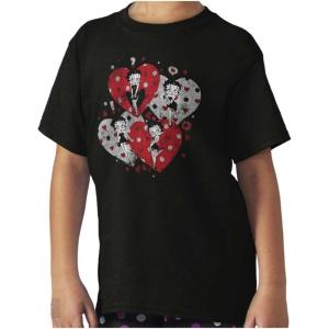 Betty Boop Love Hearts and Kisses Girls Kids T Shirt Tees