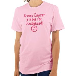 Breast Cancer is a Doodiehead Womens Graphic T Shirt Tees(Light Pink)