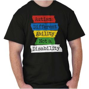Brisco Brands Autism Different Disability Awareness Graphic T Shirt Men or Women(Black)