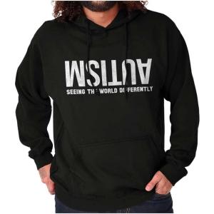 Brisco Brands Autism Seeing the World Differently Hoodie Sweatshirt Women Men(Black)