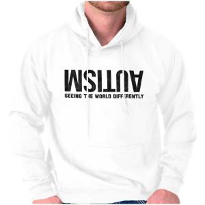 Brisco Brands Autism Seeing the World Differently Hoodie Sweatshirt Women Men(White)
