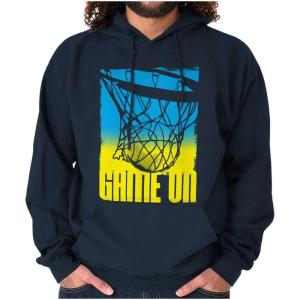 Brisco Brands Basketball Hoop Athlete Game On Hoodie Hooded Sweatshirt Men(Navy)