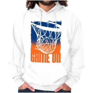 Brisco Brands Basketball Hoop Athlete Game On Hoodie Hooded Sweatshirt Men(White)