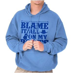 Brisco Brands Blame It On My Roots Country Music Hoodie Sweatshirt Women Men(Carolina Blue)