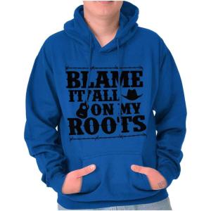 Brisco Brands Blame It On My Roots Country Music Hoodie Sweatshirt Women Men(Royal)