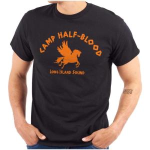 Brisco Brands Camp Half Blood Greek Mythology Graphic T Shirt Men or Women(Black)