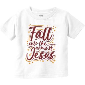 Brisco Brands Christian Fall Into The Arms of Jesus Youth T Shirt Tee Girls(White)