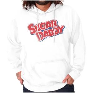Brisco Brands Classic Candies Sugar Daddy Cool Logo Hoodie Sweatshirt Women Men(White)