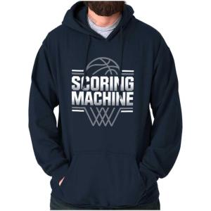Brisco Brands Cool Basketball Scoring Machine Hoodie Hooded Sweatshirt Men(Navy)