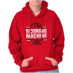 Brisco Brands Cool Basketball Scoring Machine Hoodie Hooded Sweatshirt Men(Red)