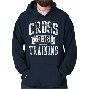 Brisco Brands Cross Training 3:16 Christian Hoodie Sweatshirt Women Men(Navy)