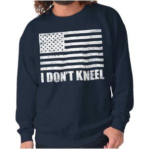 Brisco Brands Don’t Kneel Anti Protest Patriotic Sweatshirt for Men or Women(Navy)