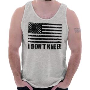 Brisco Brands Don’t Kneel Anti Protest Patriotic Tank Top T Shirts Men Women(Sport Grey)