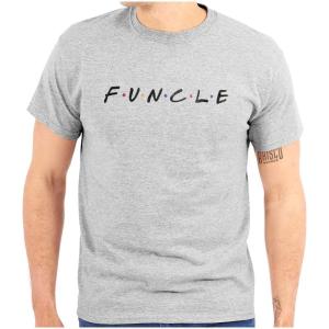 Brisco Brands Funcle Fun Uncle 90s TV Show Retro Mens Graphic T Shirt Tees(Sport Grey)
