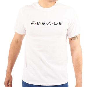 Brisco Brands Funcle Fun Uncle 90s TV Show Retro Mens Graphic T Shirt Tees(White)
