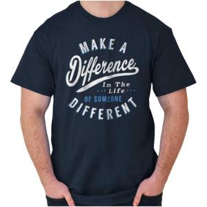 Brisco Brands Make a Difference Autism Awareness Graphic T Shirt Men or Women(Navy)