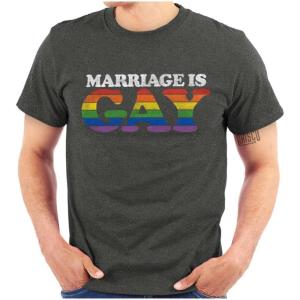 Brisco Brands Marriage is Gay LGBTQ Rights Pride Graphic T Shirt Men or Women(Dark Heather)