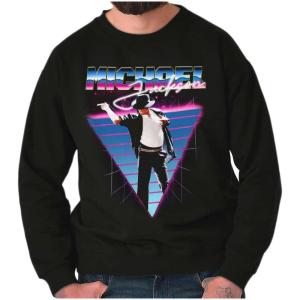 Brisco Brands Michael Jackson 80s Iconic Pop Pose Sweatshirt for Men or Women(Black)