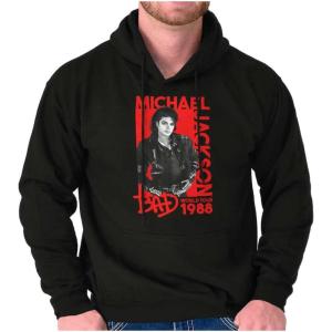 Brisco Brands Michael Jackson Bad World Your 1988 Hoodie Sweatshirt Women Men(Black)