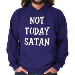 Brisco Brands Not Today Satan Funny Christian Hoodie Sweatshirt Women Men(Purple)