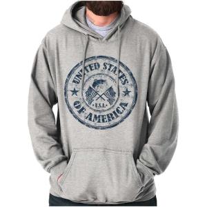 Brisco Brands Patriotic America Seal USA Americana Hoodie Sweatshirt Women Men(Sport Grey)