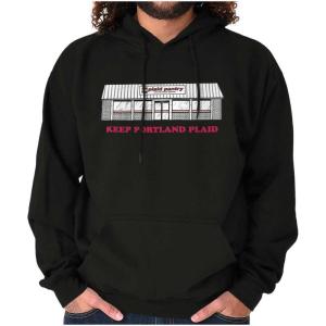 Brisco Brands Plaid Pantry Keep Portland Plaid Hoodie Sweatshirt Women Men(Black)