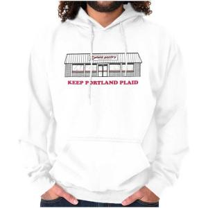Brisco Brands Plaid Pantry Keep Portland Plaid Hoodie Sweatshirt Women Men(White)