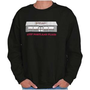 Brisco Brands Plaid Pantry Keep Portland Plaid Sweatshirt for Men or Women(Black)