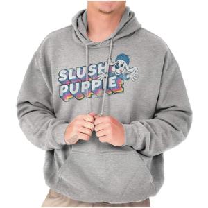 Brisco Brands Retro Slush Puppie Vintage 80s Logo Hoodie Sweatshirt Women Men(Sport Grey)