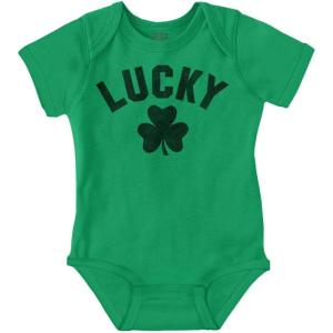 Brisco Brands Saint Patrick’s Day Lucky Shamrocks Baby Romper Boys or Girls