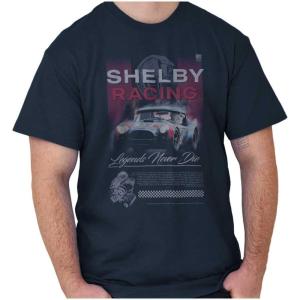 Brisco Brands Shelby Racing Legends Never Die Graphic T Shirt Men or Women(Navy)