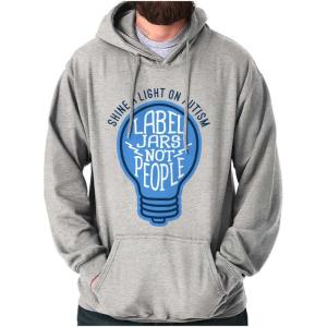 Brisco Brands Shine a Light on Autism Bulb Symbol Hoodie Sweatshirt Women Men(Sport Grey)