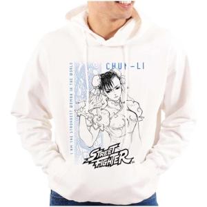 Brisco Brands Street Fighter Chun-Li Strongest Hoodie Sweatshirt Women Men(White)