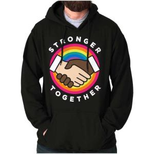 Brisco Brands Stronger Together Social Justice Hoodie Sweatshirt Women Men(Black)
