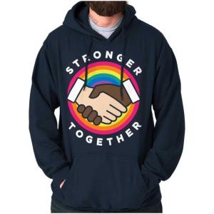 Brisco Brands Stronger Together Social Justice Hoodie Sweatshirt Women Men(Navy)