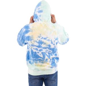 Brisco Brands Tie Dye Hoodie Colorful Cloud Fleece Drawstring Hooded Pullover Sweatshirt(Sunshower)