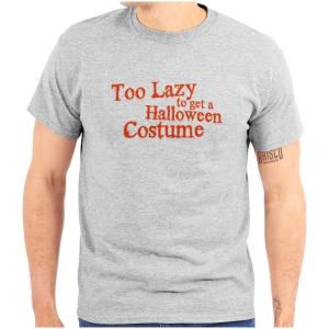 Brisco Brands Too Lazy Ironic Halloween Costume Graphic T Shirt Men or Women(Sport Grey)