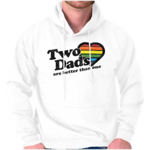 Brisco Brands Two Dads Better Than One Gay Pride Hoodie Hooded Sweatshirt Men(White)