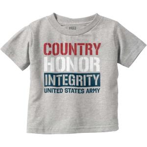 Brisco Brands US Army Patriotic Proud American Toddler Boy Girl T Shirt(Heather)