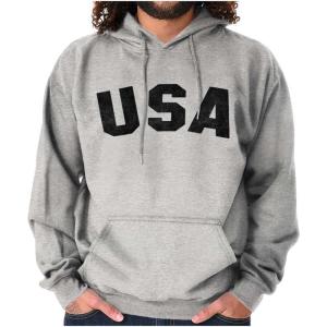 Brisco Brands United States of America USA Patriot Hoodie Sweatshirt Women Men(Sport Grey)