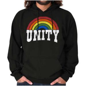 Brisco Brands Unity Rainbow Social Justice Equality Hoodie Sweatshirt Women Men(Black)
