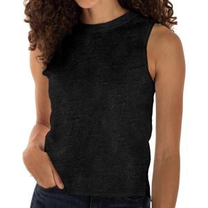 Brisco Brands Womens Sleeveless Muscle Tee Juniors Basic Crewneck Tank Top(Dark Heather)