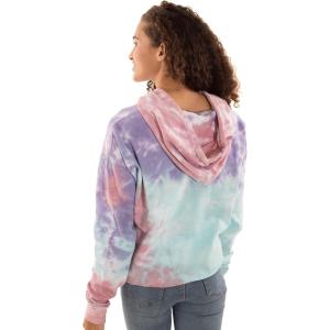 Brisco Brands Womens Tie Dye Crop Hoodie Colorful Cloud Fleece Drawstring Hooded Pullover Sweatshirt(Sugar Rush)