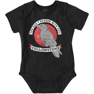 Brisco Brands Yellowstone Can’t Reason with Evil Baby Romper Boys or Girls(Black)