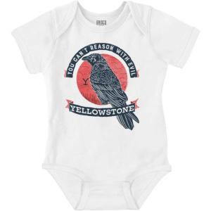 Brisco Brands Yellowstone Can’t Reason with Evil Baby Romper Boys or Girls(White)