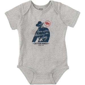 Brisco Brands Yellowstone Cowboy Winning or Losing Baby Romper Boys or Girls(Heather)