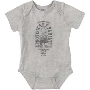 Brisco Brands Yellowstone Protect the Land Buffalo Baby Romper Boys or Girls(Heather)