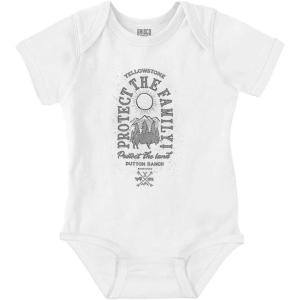 Brisco Brands Yellowstone Protect the Land Buffalo Baby Romper Boys or Girls(White)