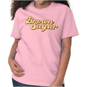 Brown Sugar Cute Black Girl Pride Womens Graphic T Shirt Tees(Light Pink)