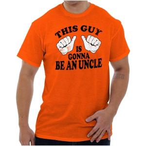 Classic Teaze This Guy is Gonna Be Uncle Nephew Mens Graphic T Shirt Tees(Orange)